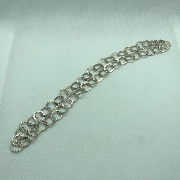 💛 Set 925 Silver Circle Necklace & Bracelet - Picture 3 of 8